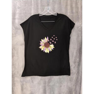Sunflower‎ Tshirt Womens Medium Estimated No Tags Patriotic American Butterflies